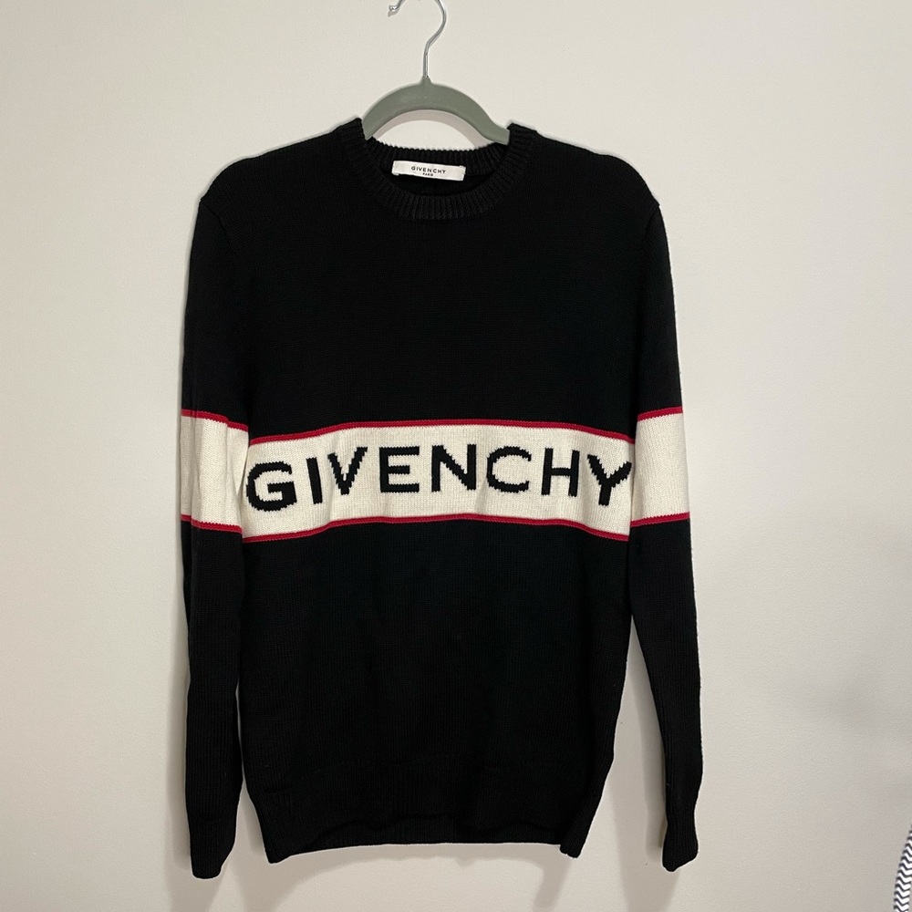 NWT Givenchy Logo-stripe intarsia sweater